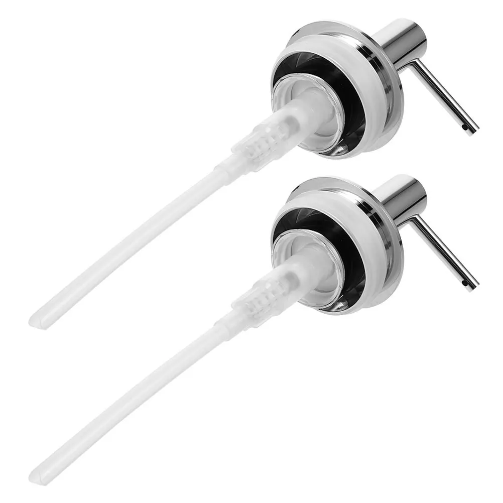 

2Pcs Leakproof Plastic Lotion Pump Head Replacement for Soap Dispenser Refillable Bottle Pump with Lid Durable Reusable Design