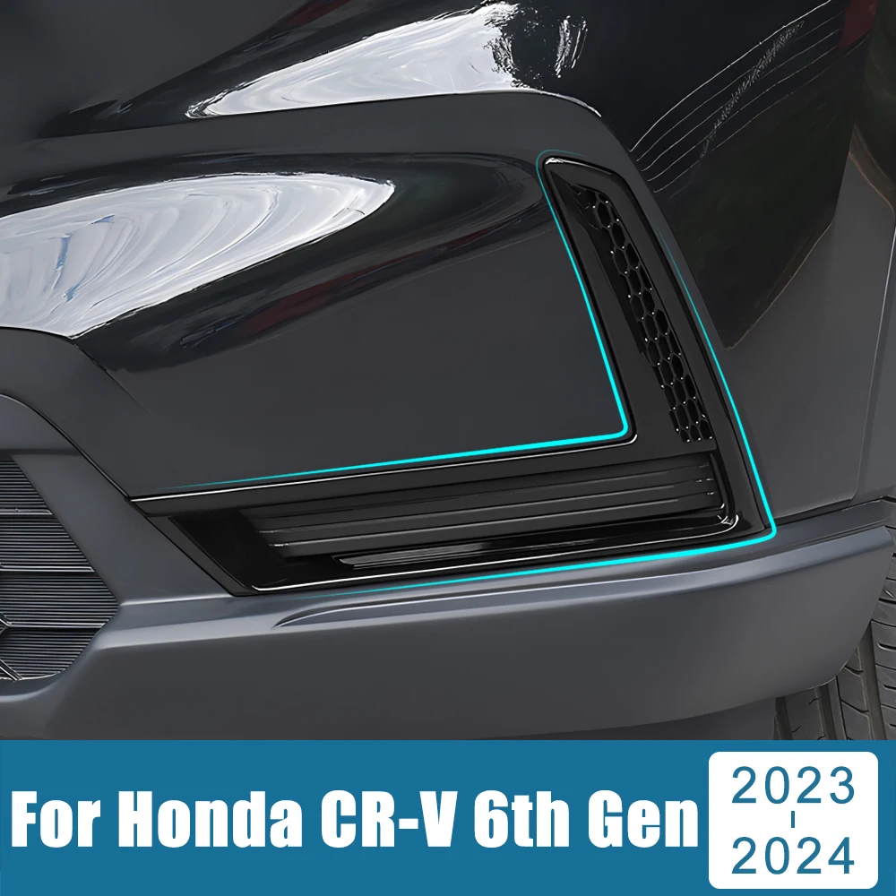 For Honda CR-V CRV 6th Gen 2023 2024 2025 Hybrid ABS Carbon Fiber Car Front Fog Lamp Frame Cover Case Trim Stickers Accessories