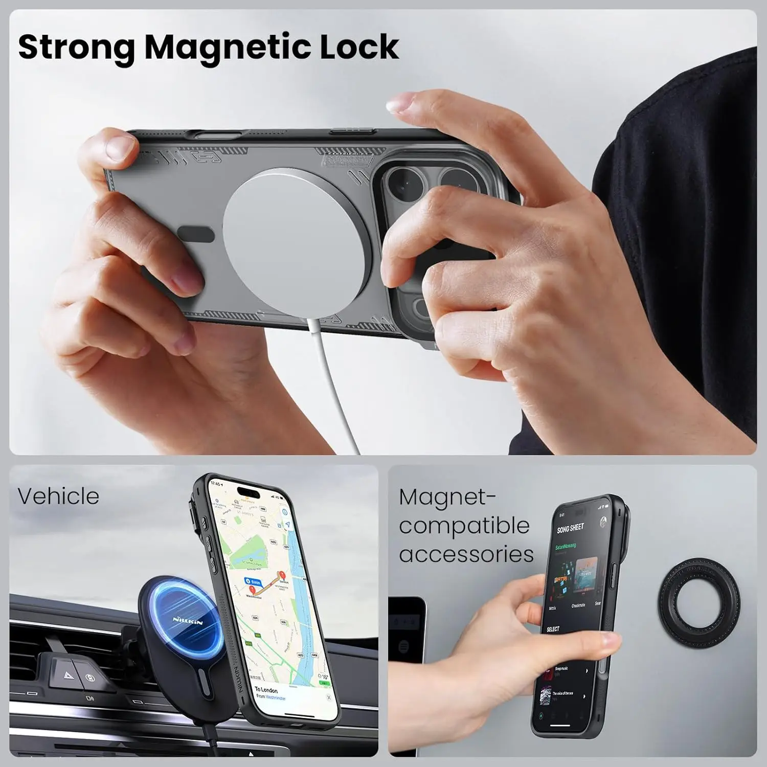 حافظة Nillkin المغناطيسية لهاتف iPhone 17 Pro Max، حماية كاملة للكاميرا، مادة شفافة غير صفراء قابلة للتحلل الحيوي #3