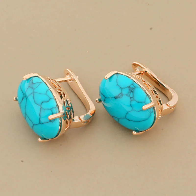 Classic Big Oval Design Drop Earrings 585 Rose Gold Color Dangle Earrings Fashion Earrings For Women 2022 Luxury