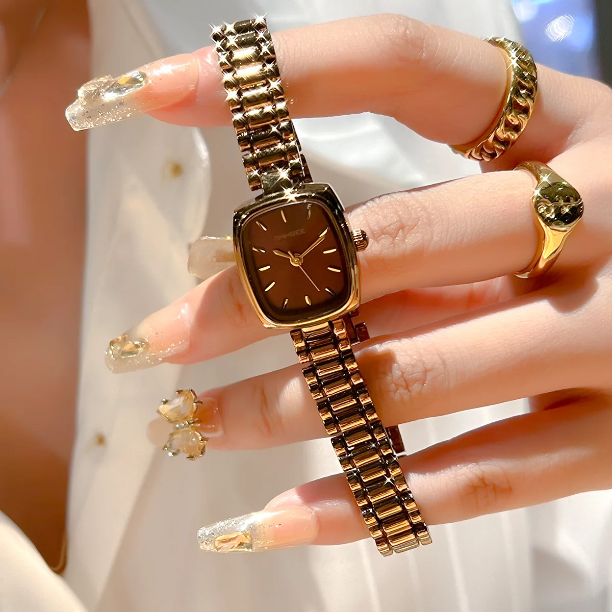 ZH53 新しいトレンディなスモールゴールド腕時計レディース腕時計ライト高級ブランド防水ファッションレトロクォーツ時計時計ギフト