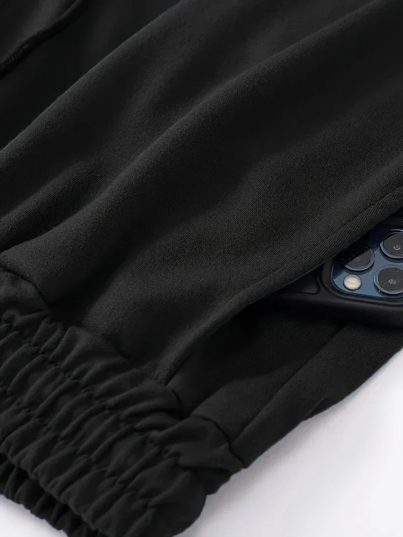 Goth crâne graphique cordon taille ceinture élastique toutes saisons pantalons de sport élastique, jambe droite Style Machine Hip-Hop