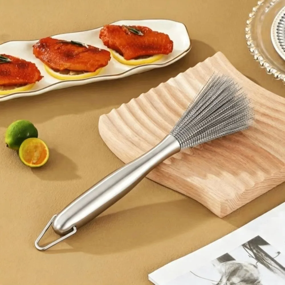 Stainless Steel Kitchen Brush Fine Workmanship Durable Scrubbing Brush High Efficient Professional Cleaning Tool Kitchen