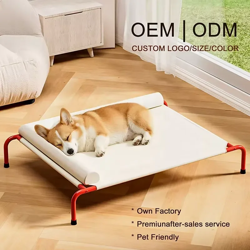 Premium Large Pet Bed Hammock with Steel Frame Breathable Mesh Removable Cover Easy to Clean Portable Cooling Dog Furniture
