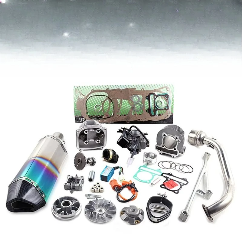 GY6 125 150 Uprade GY6 200cc 4 STROKE Bore 61mm CYLINDER KIT Racing A14 Camshaft Carburetor CDI COIL Exhaust