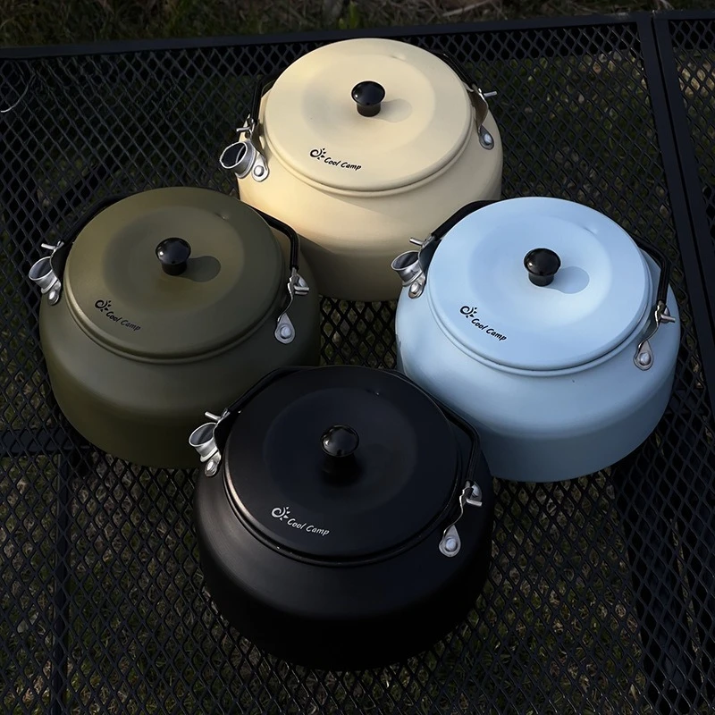 

Kule Outdoor Camping Kettle Portable Picnic Boiled Water Tea Pot 0.9L Aluminum Alloy Coffee Pot