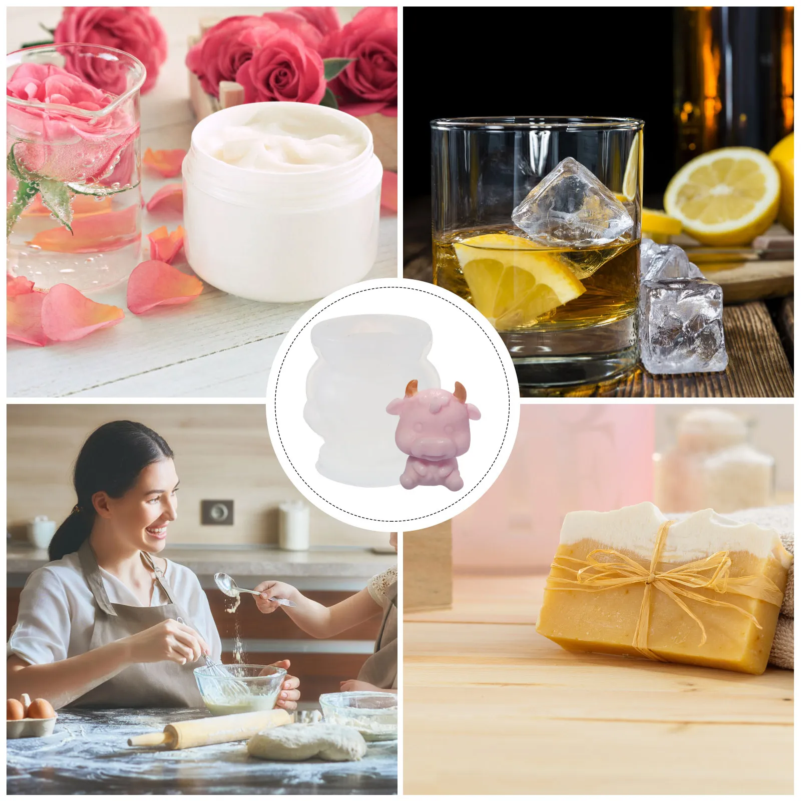 1Pcs Silicone Baking Mold Ox Shape Cartoon 3D Cattle Mold Easy Demould DIY Epoxy Resin Craft Cake Making