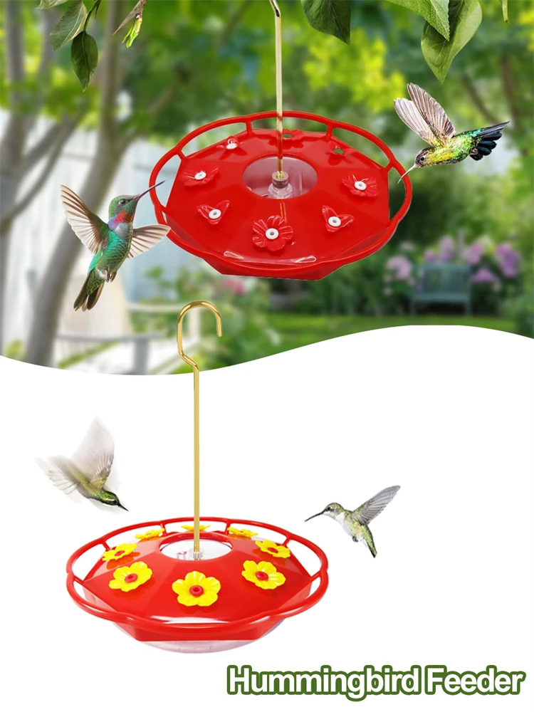 

Bird Water Drinker Feeder Waterer Hanging Hummingbird Feeder Garden Outdoor Plastic Flower Iron Hook Pet Bird Supplies Tools