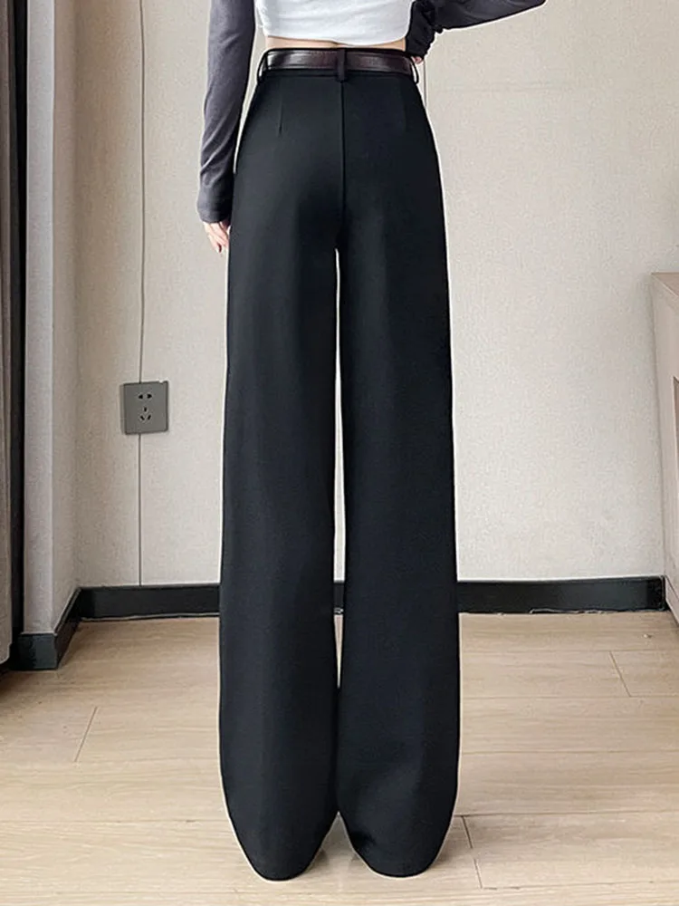 Women Casual Loose Straight Pants Korean Fashion High Waist Wide Leg Pantalones Spring Fall Classic Solid Sweatpants New Calca