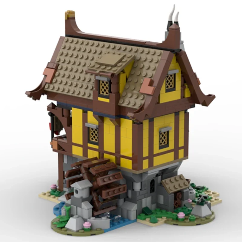 3in1 mittelalterliches Schloss-Bausteine-Set, mittelalterliche Wassermühle, alternative Baustein-Set, schwarze Falken, Schloss-Set, Weihnachten