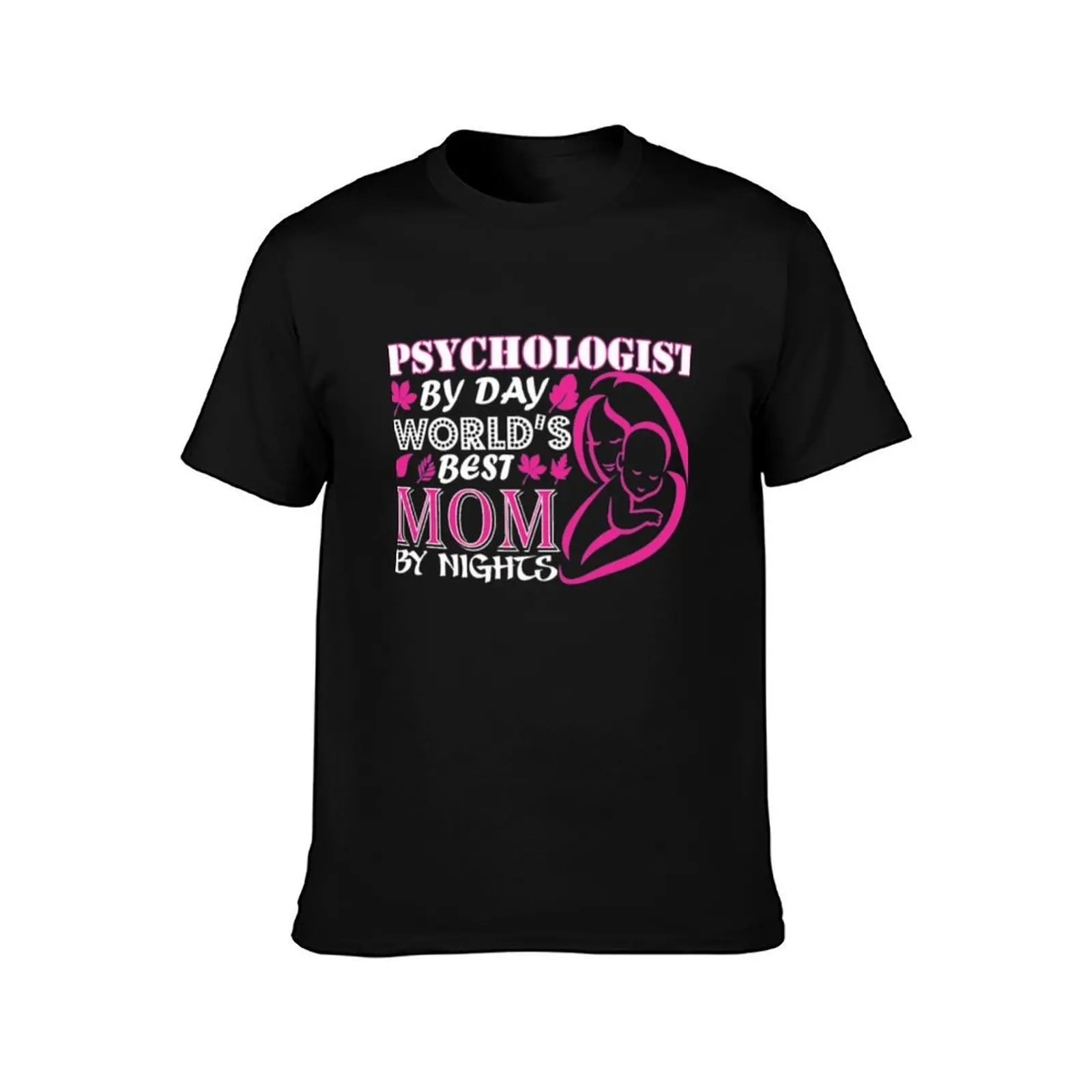 Psychologist By Day Worlds Best Mom By Night T-Shirt, Summer Casual Cotton Tee, Oversized Streetwear Tops, Vintage Graphic Print