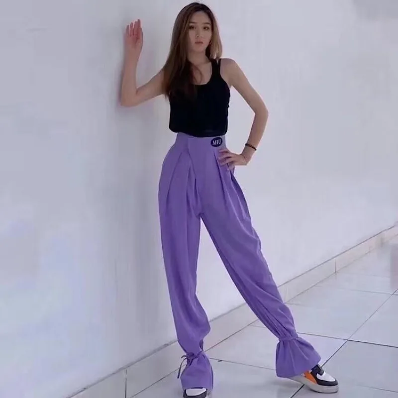 Customized Latin Dance Modern Professional Pants Women'sclothing Pants Two Wear Wide Leg Strap Velcro Teaching Course