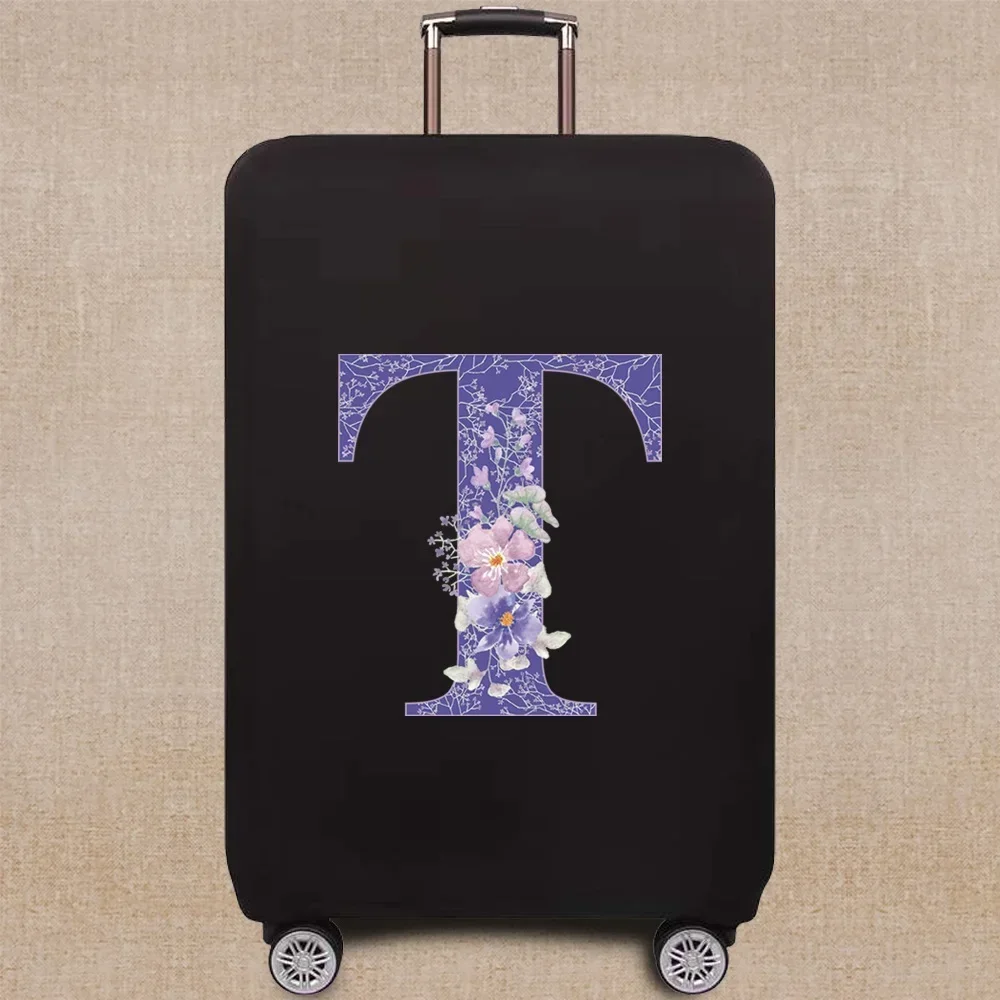 Thick Elastic Luggage Protective Cover Simplicity Suitcase Trunk Holders Case Portable Travel Accessories Purple Flower Printing