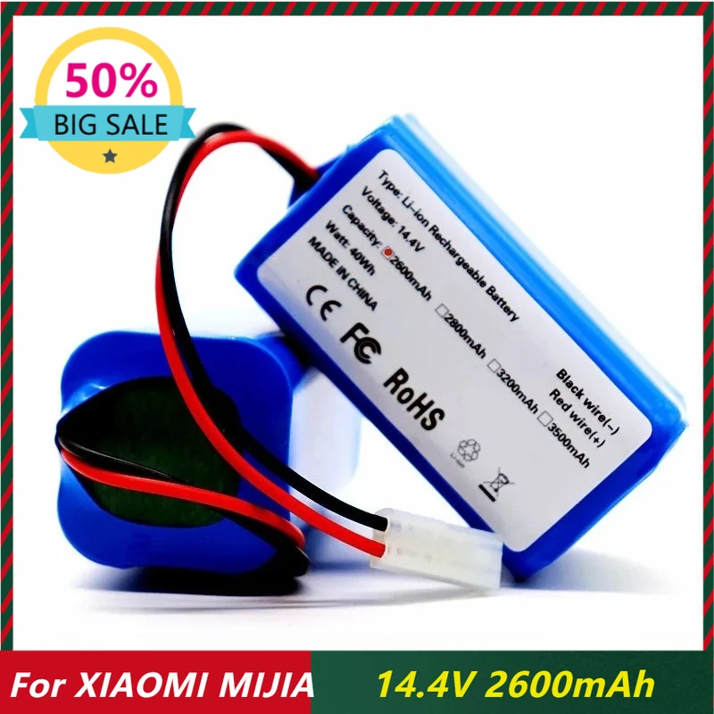 

14.4V 2600/2800/3200/3500mAh Li-ion Battery Pack for XIAOMI MIJIA Mi Robot Vacuum-Mop Essential G1 MJSTG1 R30 R35