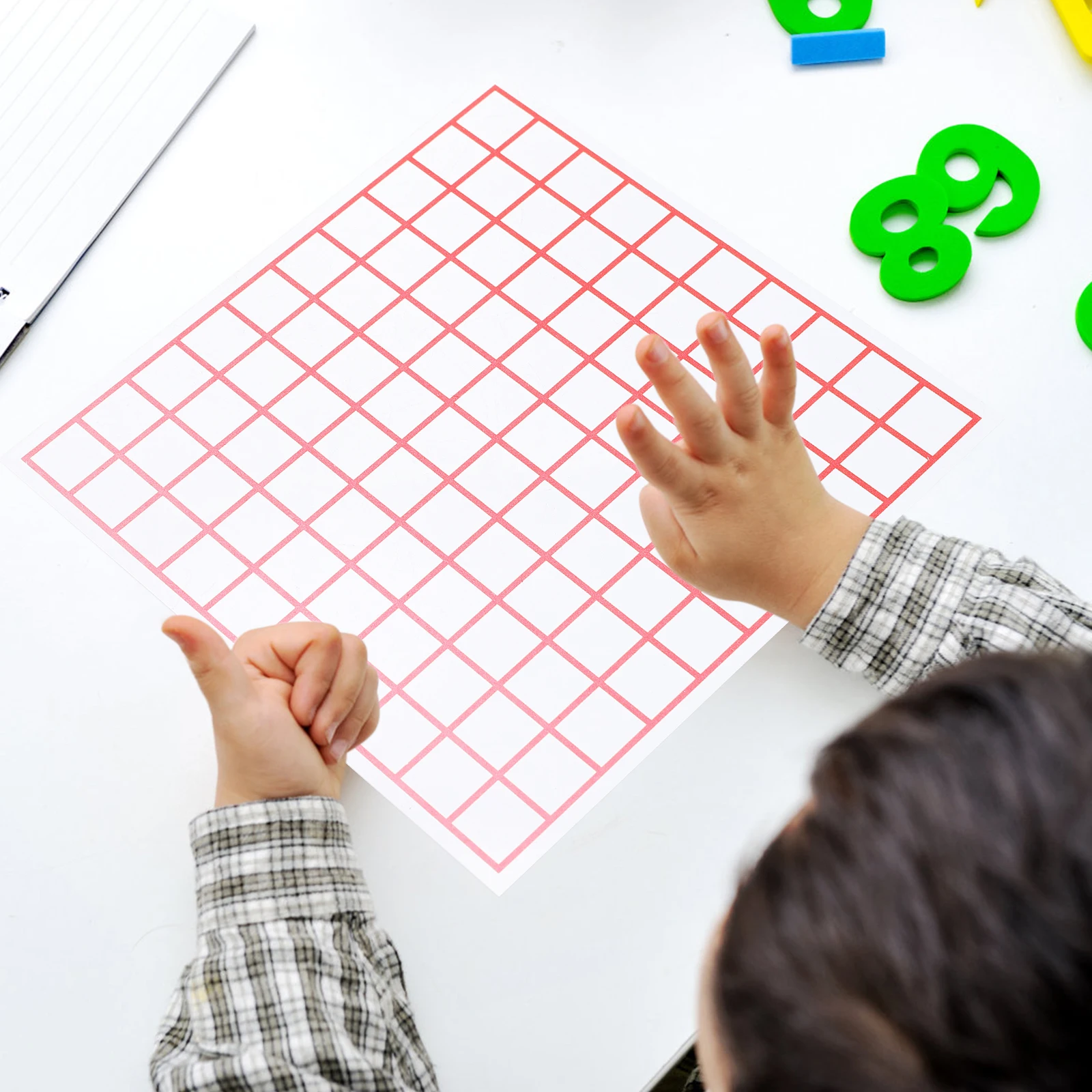 10Pcs Area Measuring Sheets Transparent Plastic Square Grid Plates 1cmx1cm Grid Sheets Math Education Tools for Area