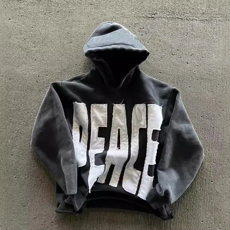 Harajuku Shin-fashion Y2K Star Patch Embroidered Super Large Hoodie Women's Gothic Hip-hop Loose Casual Sports Hoodie Streetwear