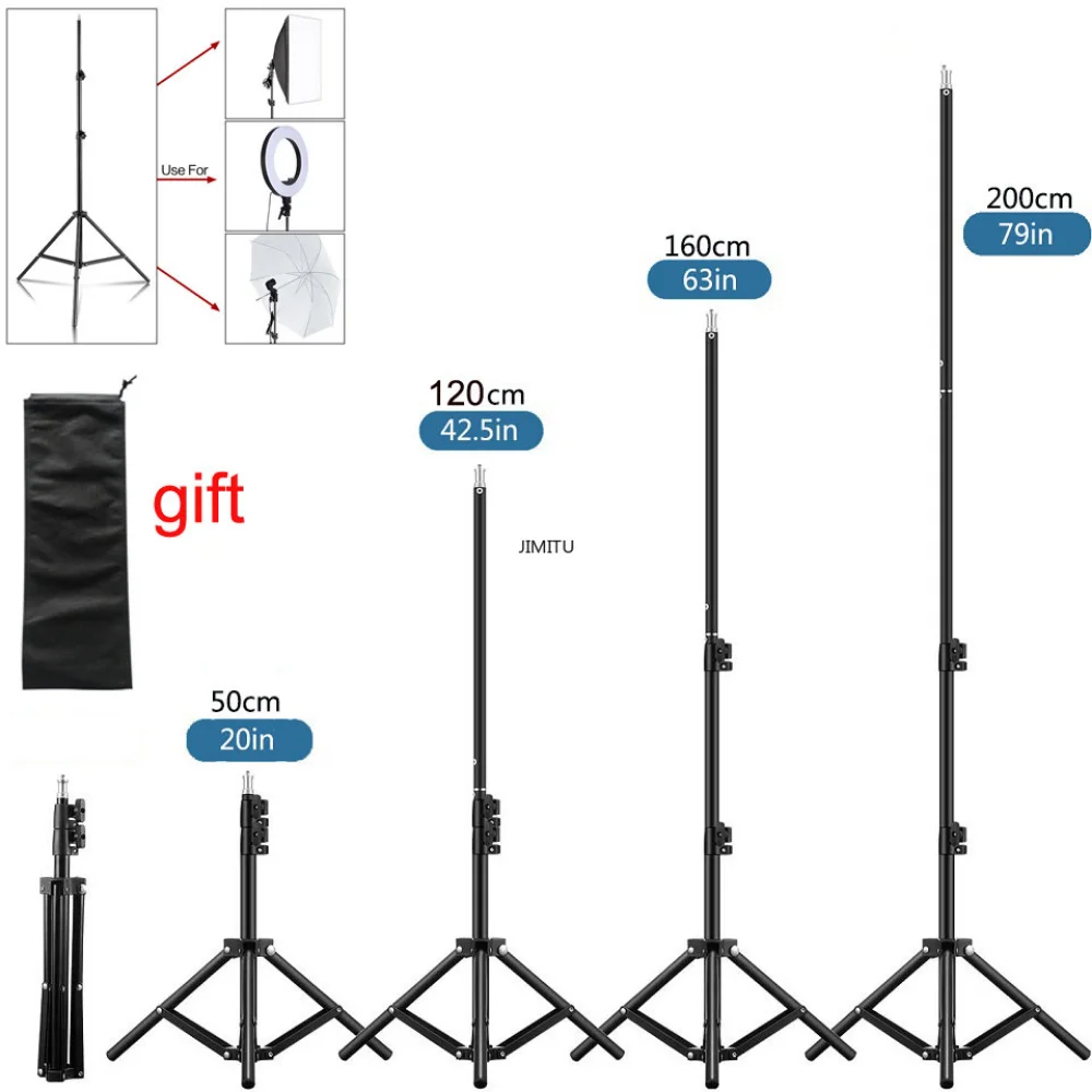 Photographic 165cm Lighting Stand Fill Light Stand Tripod Suit For Ring Light With 1/4 Screw Ring Lamp Softbox Ringlight