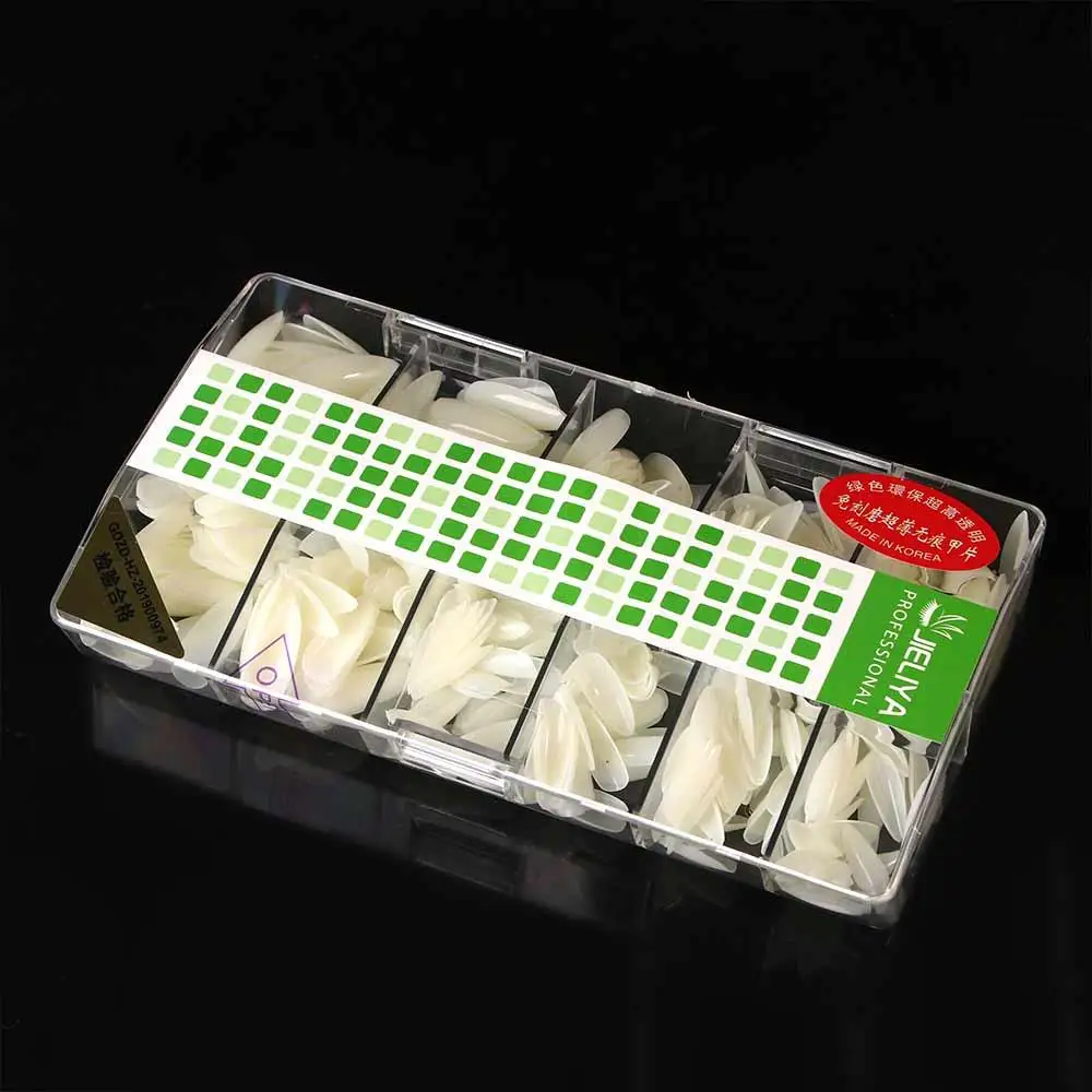 Acrylic 500pcs Detachable Half Cover Full Cover Oval False Nails Nail Art Tips Manicure French Fake Nails