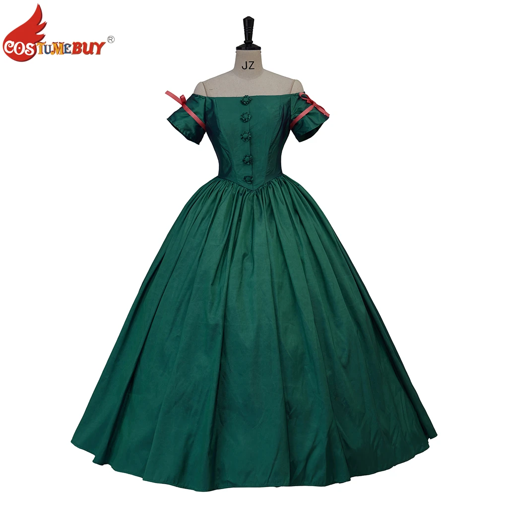 

Lady Party Prom off-the-shoulder Dress Masquerade Princess Dresses,Green Vintage Elegant Student Schoolgirl Slash Neck Ball Gown