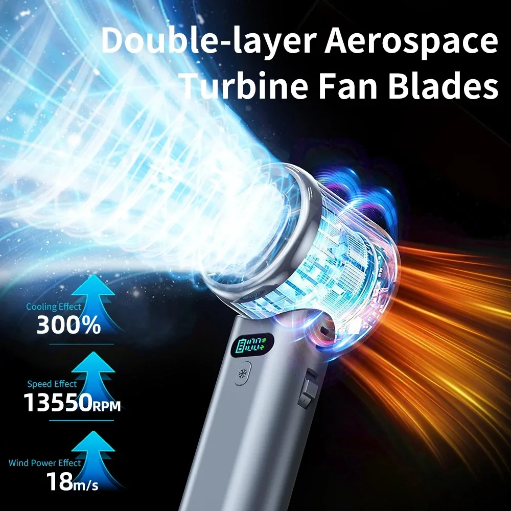 High-speed Cooling Handheld Fan Ice Compress Fan Portable Pocket Fan With Semiconductor Refrigeration Mute Handheld Fan Outdoor