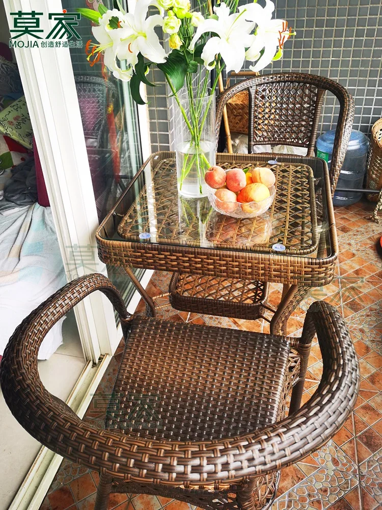 

Three-Piece Leisure Outdoor Balcony Table-Chair Set