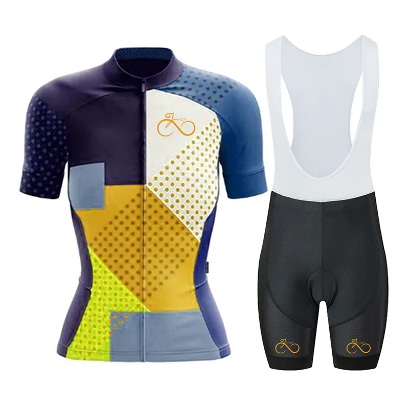 Ensemble de cyclisme à manches courtes pour femmes, maillot de vélo, vêtements de vélo, kit de vêtements de vélo VTT, TriDuvet Lesslot Ciclismo, mode 2023