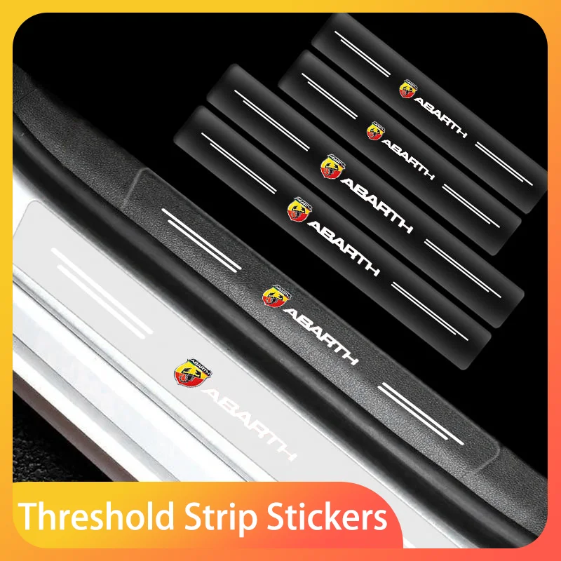 3D Clear Door Threshold Protection Sticker 4Pcs Suitable for Abarth 500 595 695 Punto Tipo Doblo Car Interior Decoration