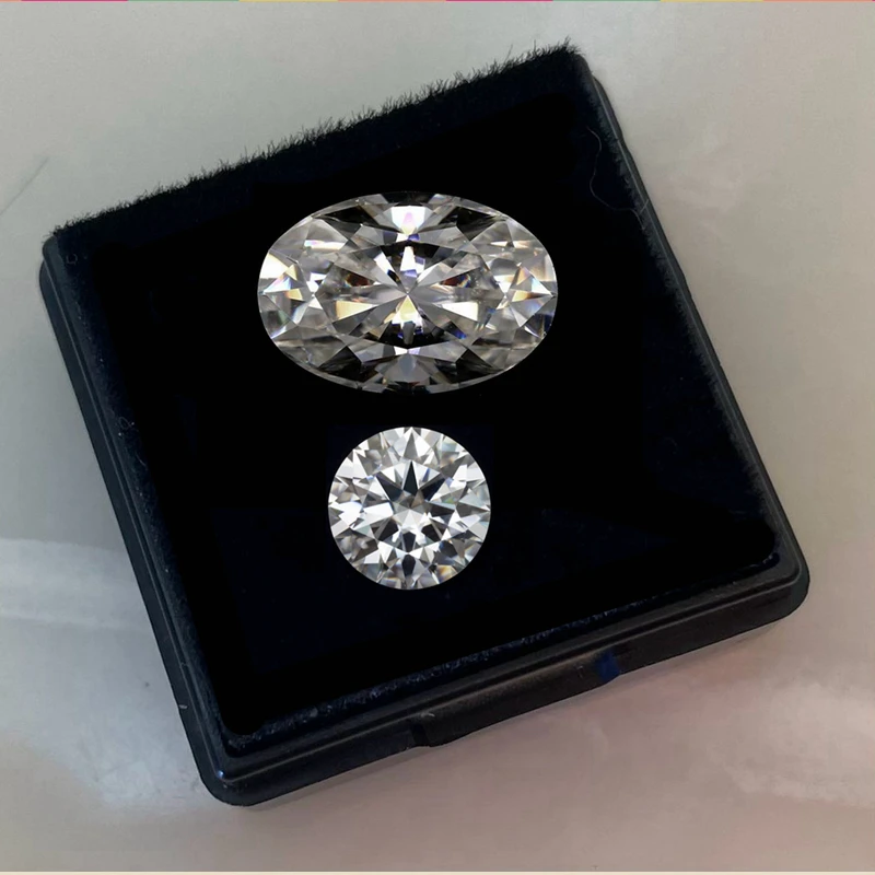 2PCS/Set Pretty White Sapphire Round 12.0mm And Oval Faceted Cut 13×18.0mm VVS Loose Gem for Jewelry Making Mohs Hardness Gems