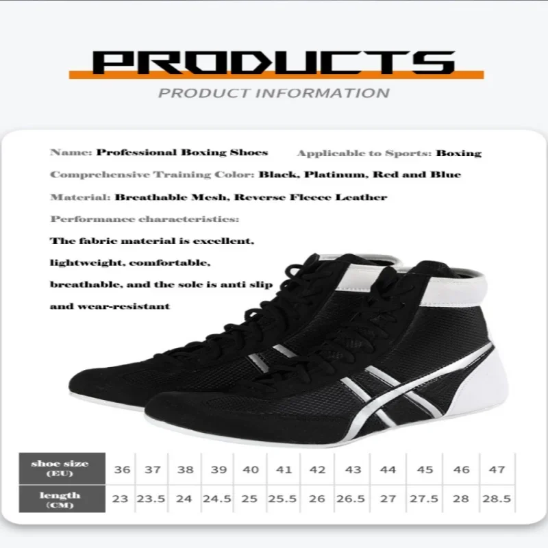Weightlifting shoes boxing shoes breathable wear-resistant non-slip wrestling shoes fighting sports shoes gym training shoes image 3