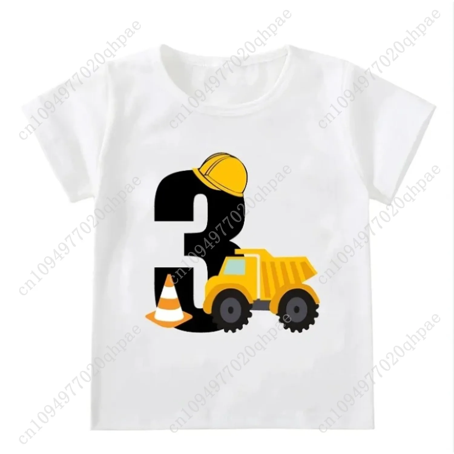 Divertenti bambini ragazzi T-shirt bambino manica corta carino escavatore top bambini moda maglietta 1-6 anni ragazzo costruzione compleanno camicie