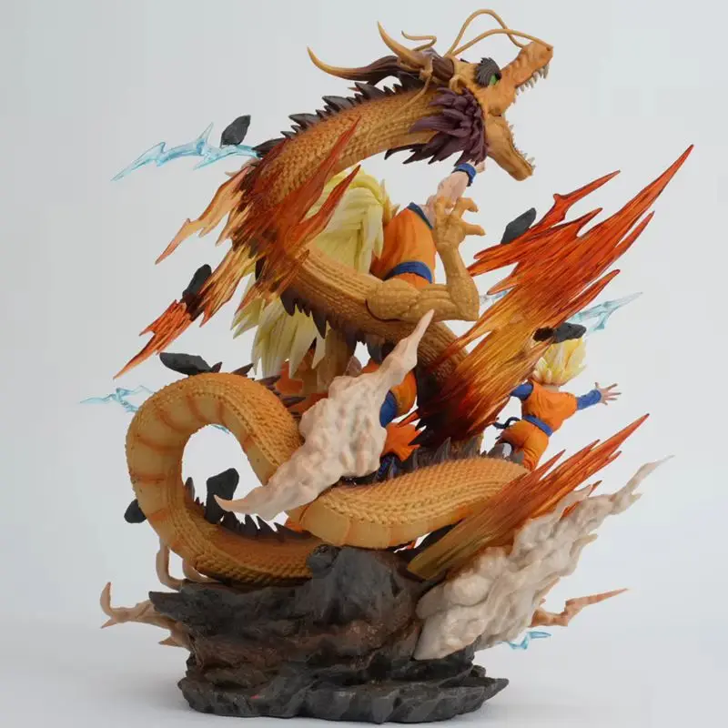 28cm Dragon Ball Goku Gofan Goten Dragon Fist Explosion Anime Figure Model Statue Collection Desktop Decoration Ornament Toys