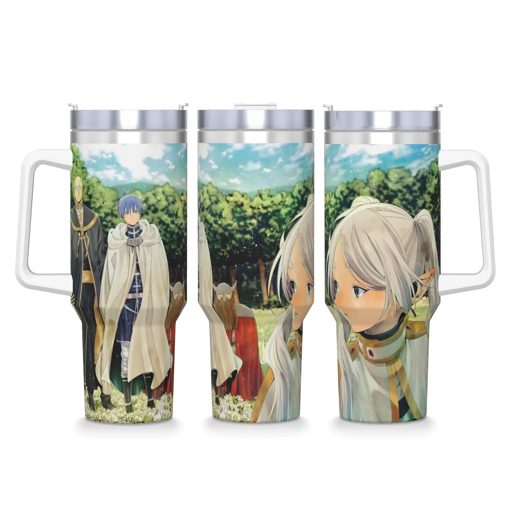 40OZ Stainless Steel Tumbler Frierens Beyond Journey's End Anime Coffee Mug  Keep Heat Hot Drinks Mugs Cup Travel Water Bottle