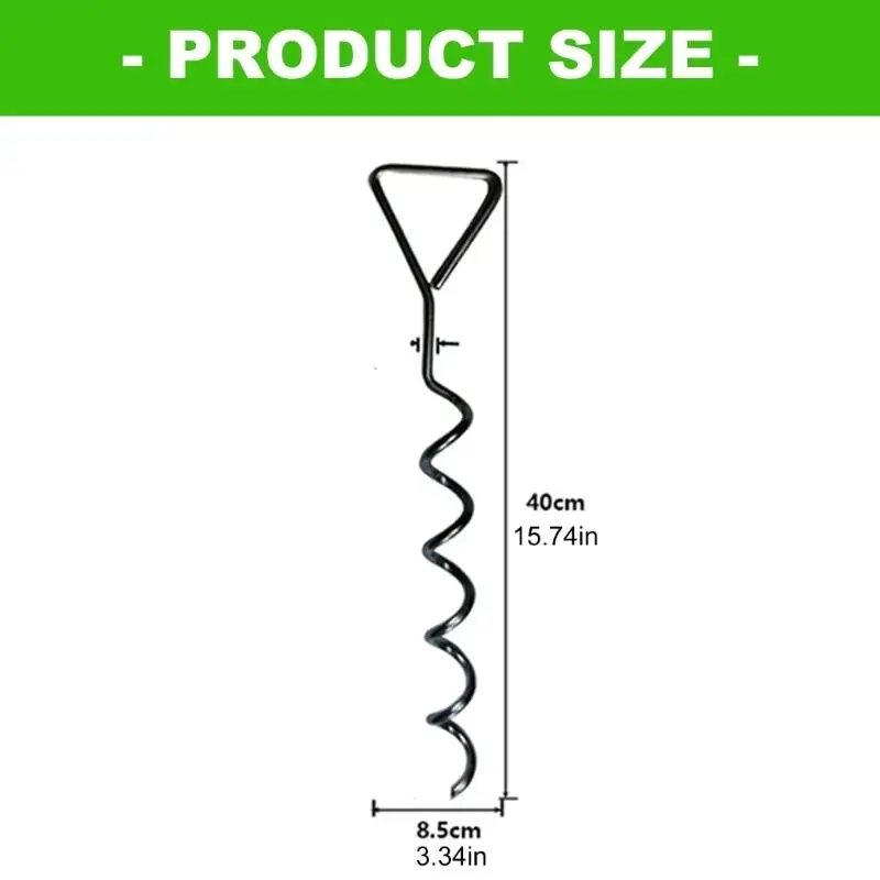 Robuste Bodenhaltepfähle für Trampoline und Gartengeräte, verzinkter Stahl, 15,8 Zoll D2RD – Detail 6