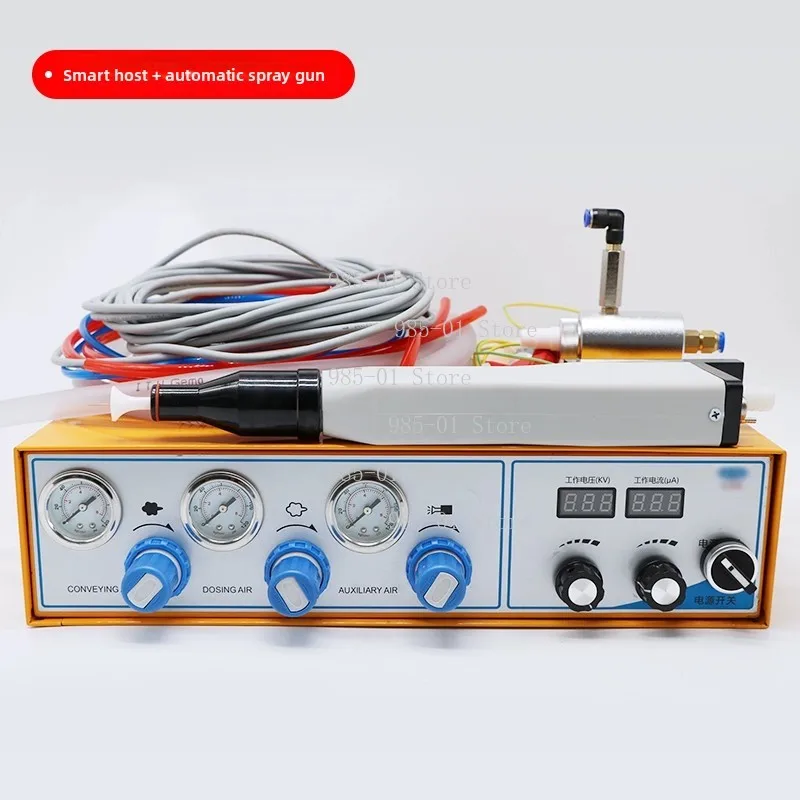 Portable electrostatic powder coating machine, experimental system with powder coating test function