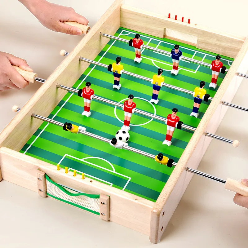 Children's Wooden Indoor Mini Table Football Traditional Educational Toy Sports Leisure Two-person Ice Hockey Battle Game