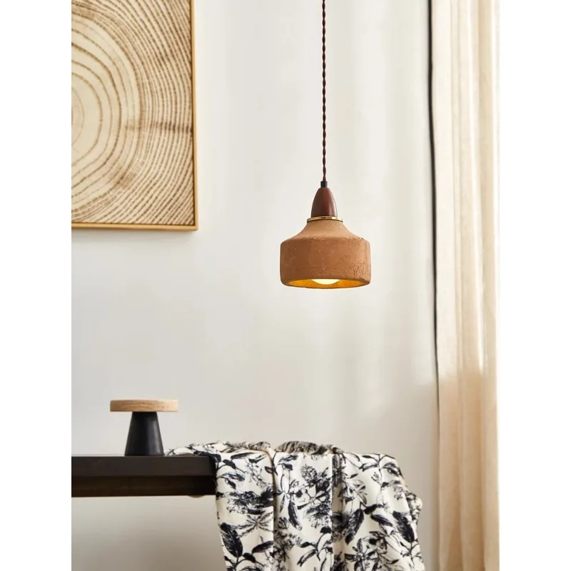 Retro bedroom bedside small chandelier ceramic lamp wabi sandy wind antique restaurant lamp