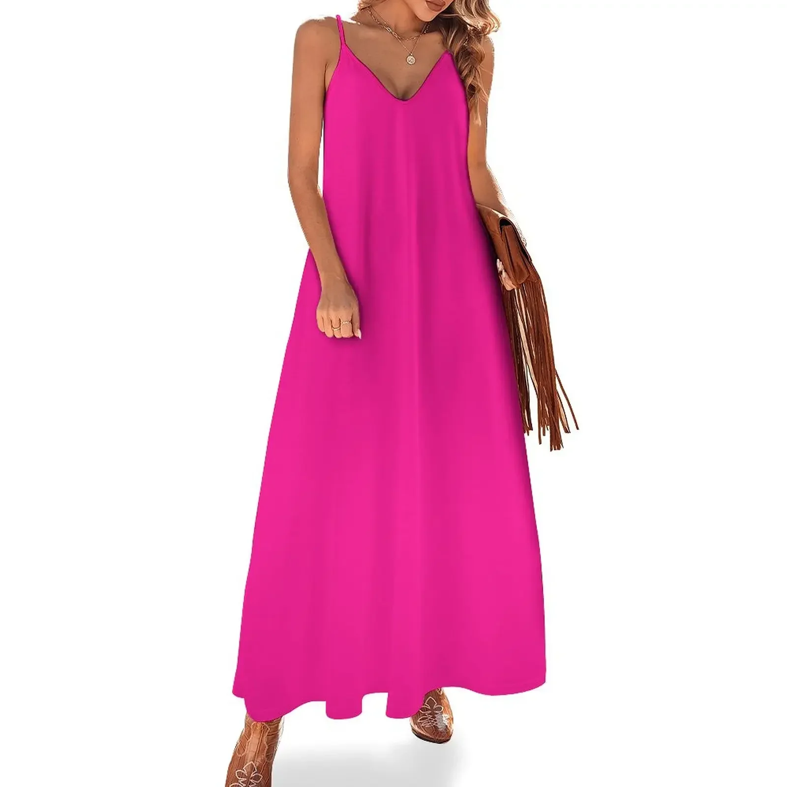 

PLAIN SOLID DEEP PINK -100 PINK SHADES ON OZCUSHIONS ON ALL PRODUCTS Sleeveless Dress women clothes long dresses for women Dress