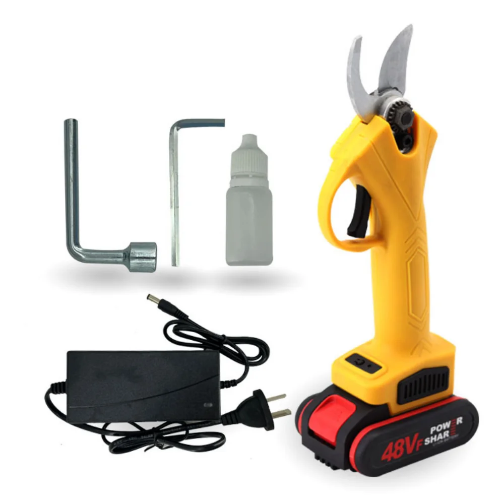 Imagem -06 - Elétrica sem Fio Pruner com Tesoura Brushless Cortador Ramos Ferramentas Paisagismo Árvore Fruit Eficiente Bonsai 48v