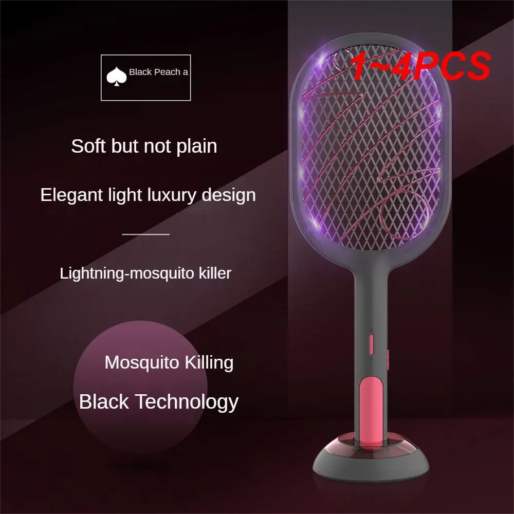 

1~4PCS Hot Sale 3000V Electric Insect Racket Swatter Zapper USB 1200mAh Rechargeable Mosquito Swatter Kill Fly Bug Zapper