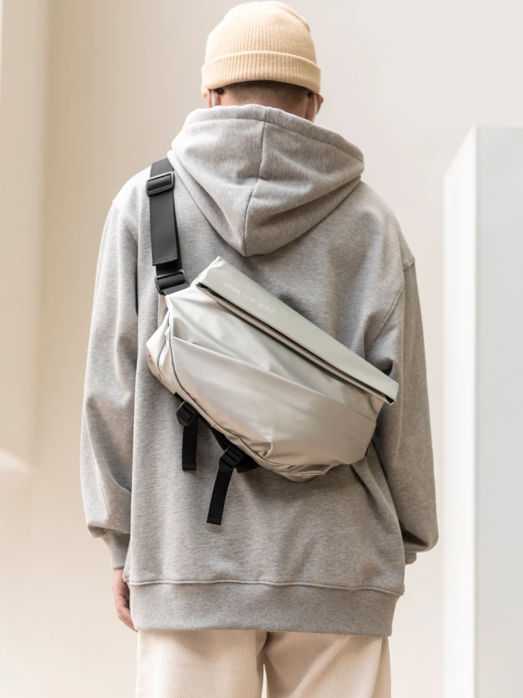 

ABOYS Casual Commuter Men's Crossbody Bag Fashionable Single Shoulder Bag Leisure Cycling Backpack Sporty Polyester Backpack