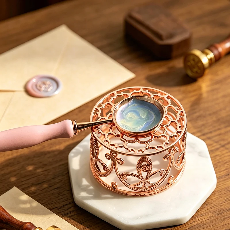 Vintage Wax Furnace DIY Craft Melting Candle Wax Sealing Heater Stove Spoon Sealing Wax Seal Tool Craft Supplies Wedding Gifts