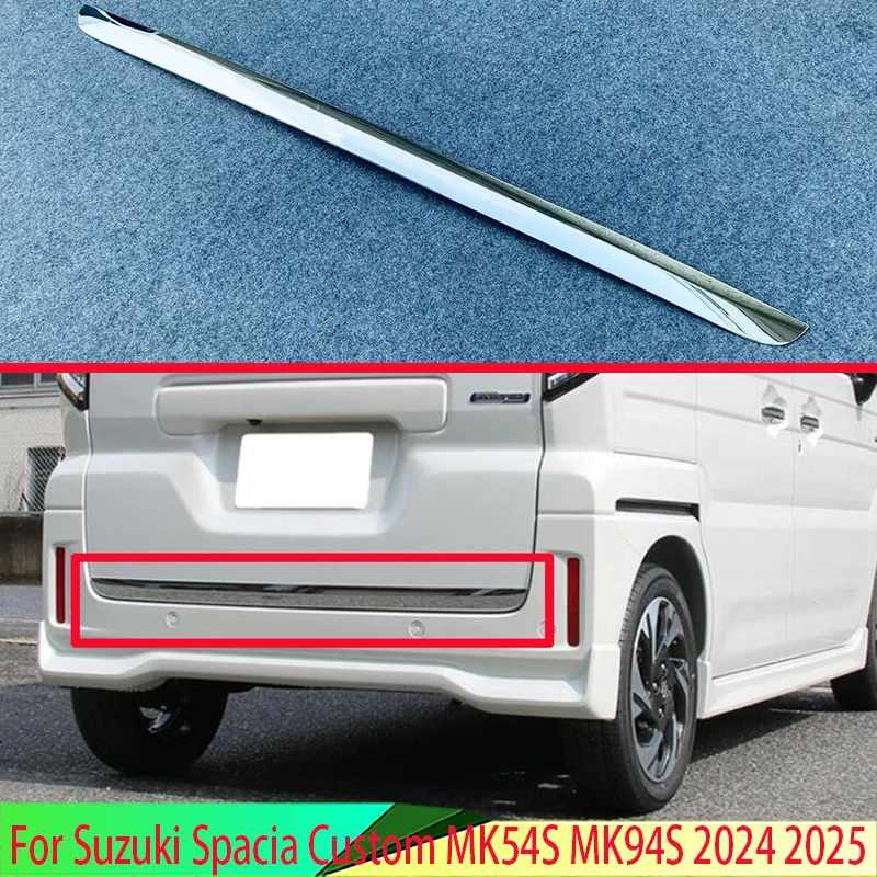 For Suzuki Spacia Custom MK54S MK94S 2024 2025 ABS Chrome Tail Gate Door Cover Trim Rear Trunk Molding Bezel Styling Garnish