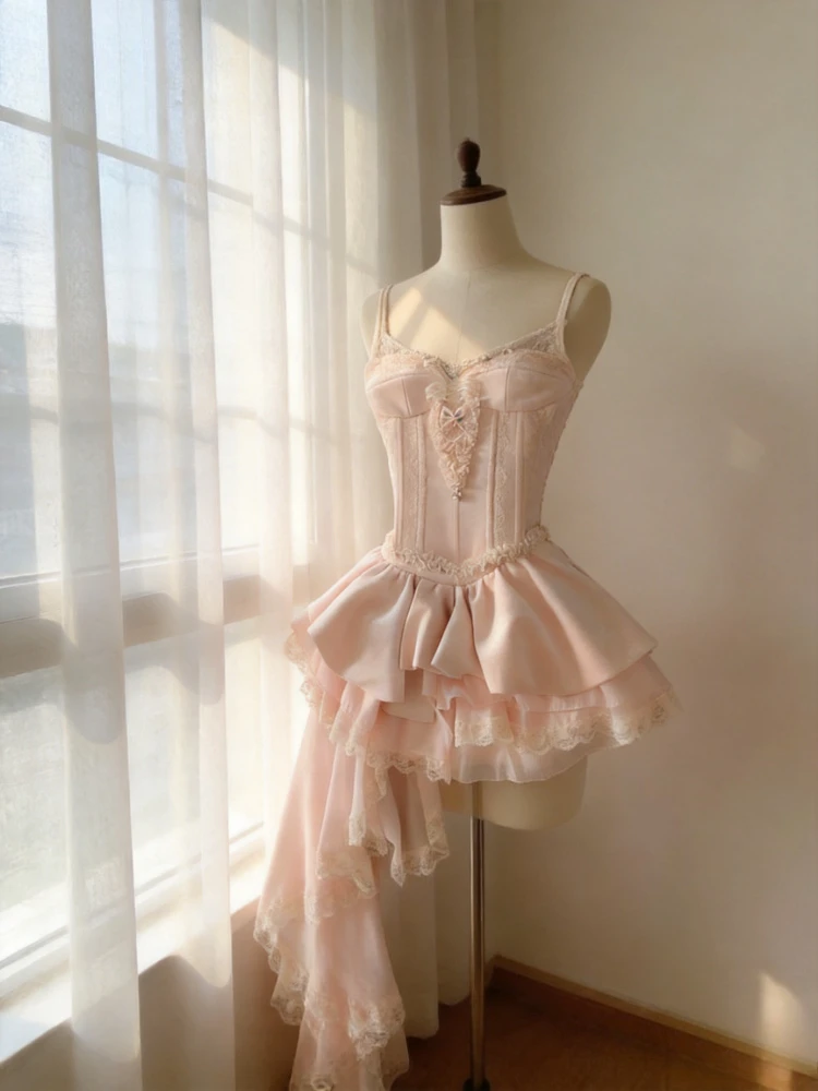 French Retro Elegant Woman Dresses Sexy Strapless Design Short Party Mini Dress Female Sweet Fairy Birthday Party Chic Clothes