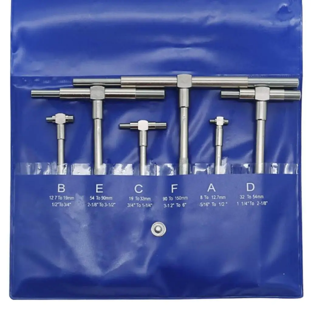 1 Set/6pcs Inner Diameter Measuring Tool, Adjustable Telescopic 8 mm Internal Measurement Bore Engineers Kit