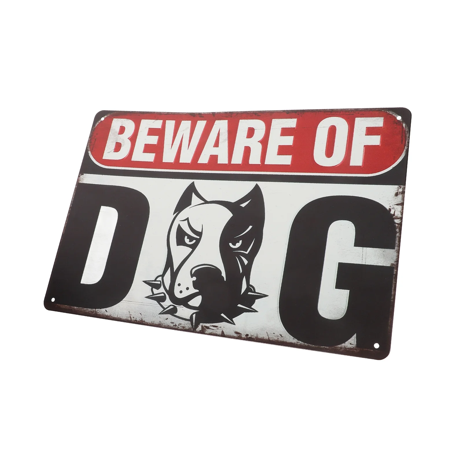 

Retro Metal Dog Warning Sign for Outside Yard Fence Wall Decor Vintage Style Outdoor Safety Sign for Garden Patio Barn