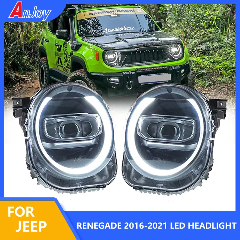 LED Headlights For Jeep Renegade 2016-2021 Front LED DRL Turn Signal Headlights Assembly Plug And Play