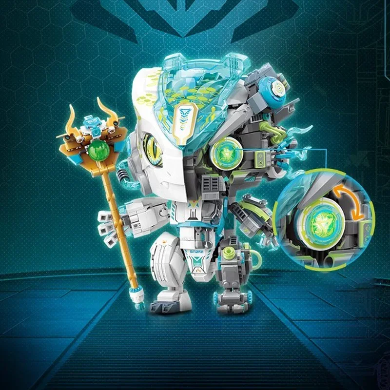 Chinese Year of the Snake building blocks twelve zodiac cyberpunk mecha DIY assembled model children's toys birthday gift