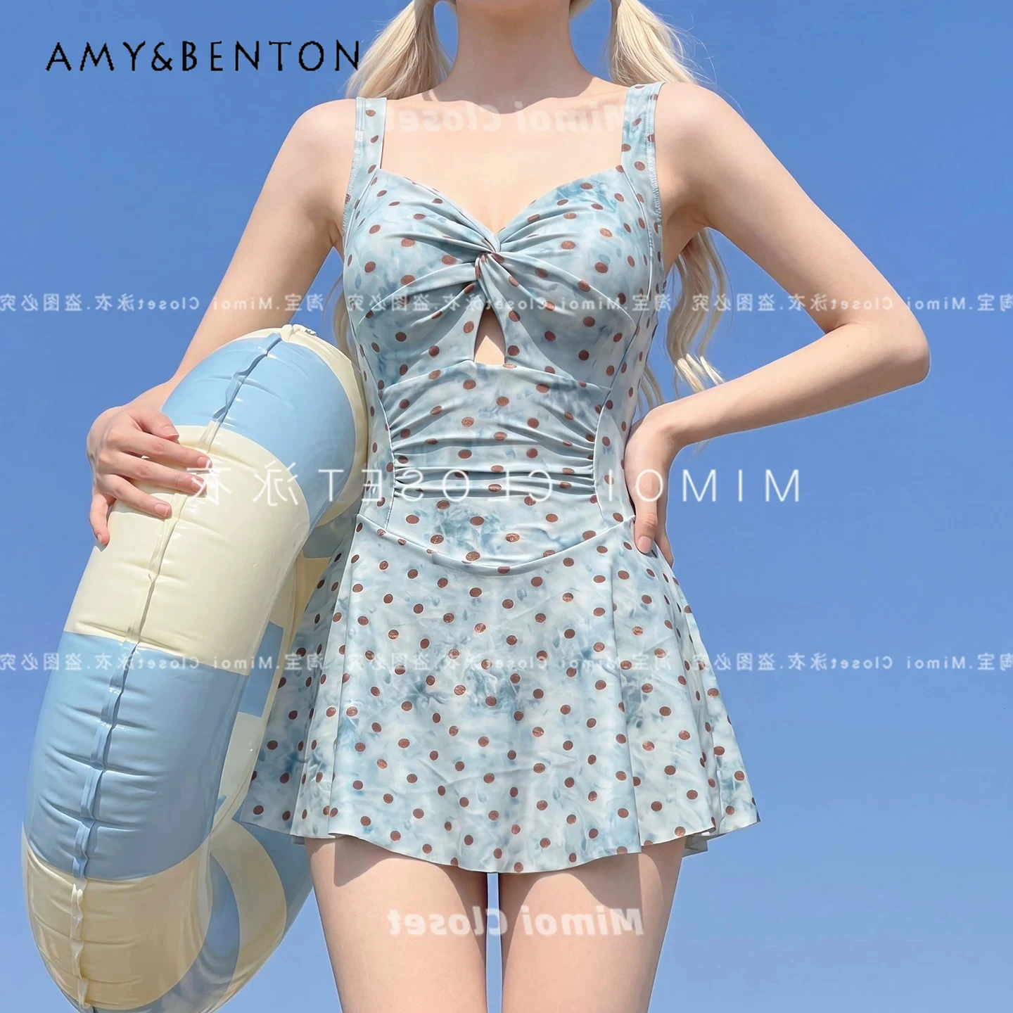 

Vintage Polka Dot Sweetheart Cute Girl Dress Swimsuit Women Summer New Versatile Slim Comfortable Seaside Vacation Swimsuit