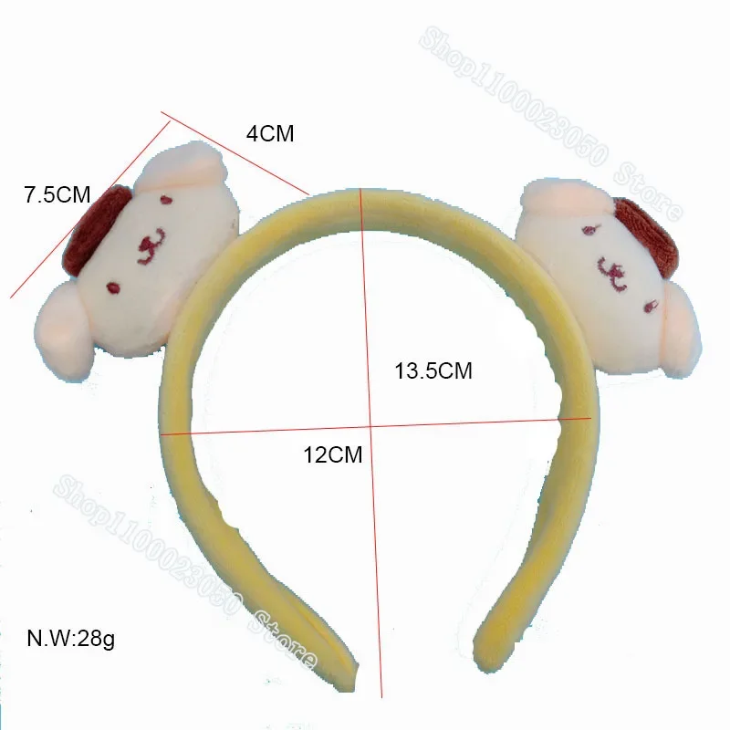 Sanrio Hair Hoop Hello Kitty Face Wash Hairband Cute Plush Cinnamoroll Hair Accessories Hairlace Kuromi Girl Student Headwear