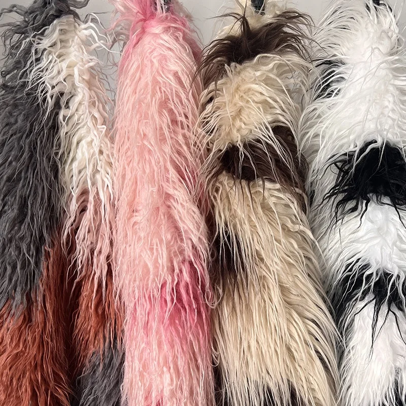 

1 ярд бежево-розовой ткани с нерегулярным жаккардовым узором и плюшевым эффектом для одеял, подушек, одежды, длинноворсовый искусственный мех